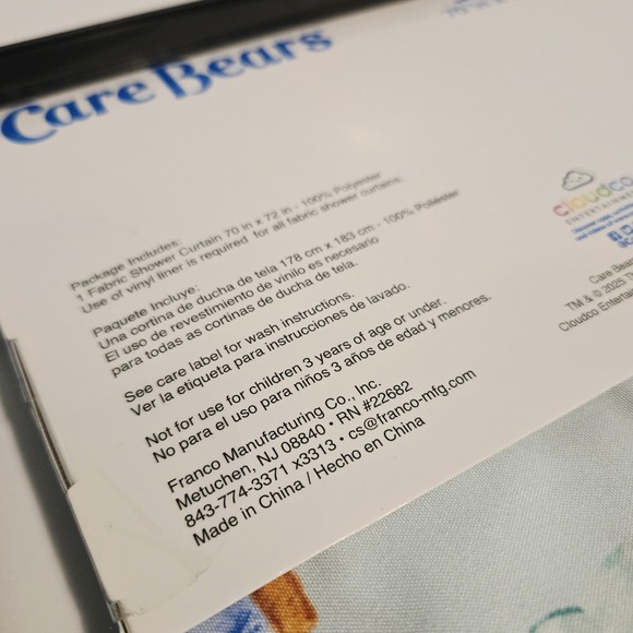 Care Bears Christmas Holiday Fabric Shower Curtain NWT 70x72 - Picture 4 of 4